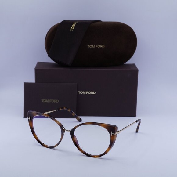 Final Price! Tom Ford FT5815-B 053 Havana/Gold Eyeglasses 54mm - Picture 1 of 11